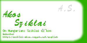 akos sziklai business card